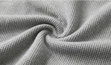 Waffle Crop Fingerhole Zip-up Hoodie Gray