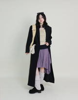 Stutch Solid Wool Long Coat (Lining Fleece-lined)