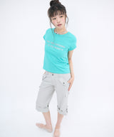 STRAP POINT CAPRI PANTS - LIGHT GRAY