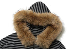 STRIPE WINGS FUR HOODIE ZIP-UP