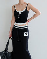 Color Layered Double Button Sleeveless