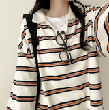 Cog color Dangara collar long sleeve tee 