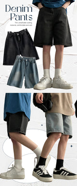 Nerden washed denim shorts