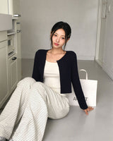 [MADE] Pop Color Ribbed Long Sleeve Cardigan