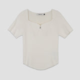 (T-7073)ESSENTIAL DROP LOGO KNIT