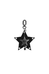 DOUBLE STAR KEYRING / BLACK