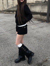 Dain Shirring Banding Zip-Up Jacket