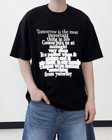 Life Lettering Short Sleeve Knit T-Shirt