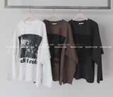 Layered printed oversized fit T-shirt