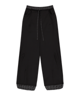 Double-Waisted Jersey Pants / Black