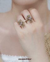 Teddy Heart Pearl Ring