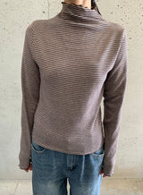 ノベット ストライプ フリル ハーフ ポーラー Tシャツ