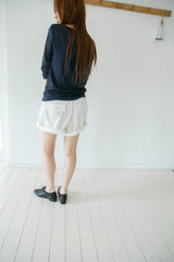 see-through sleeve capri sleeve top(3colors)