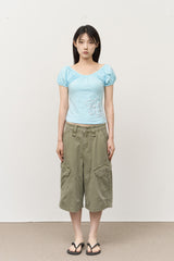 (W) Bloom Shirring Top