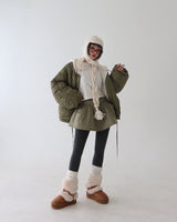Twisted muffler earbuds Truffle hat