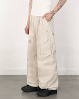 Metal Cotton Cargo Pants Beige