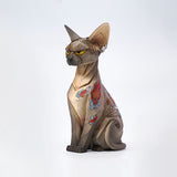 P-PET/PF ART TOYS Hairless Cat Art Figure – Gangster Cat Society Tattoo Style, Designer Toy Animal Sculpture Mini Collectible