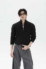 Heavyweight Half Zip Knit Sweater