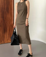 Endless Halter Neck Maxi Dress - Olive