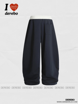 Embroidered letter wide banding sweat pants