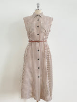 Tenza Stripe Sleeveless Shirt One Piece (Belt Set)