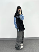 denim block cut-off longsleeve