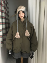 マットスナップフーディドパッディドジャケット (2 Colors)