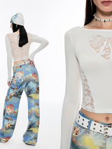 IN STOCK | Angel kitten straight wide pants
