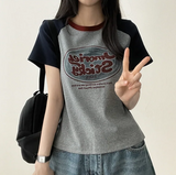 Rocklet color raglan short-sleeve t-shirt