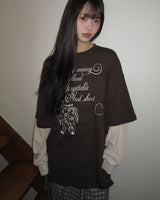 ドリンオーバーサイズレイヤード長袖Tシャツ