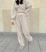 (ZIP-UP & PANTS SET!) 4 COLORS シックフリースクロップドトレーニングパンツ