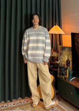 A-line Curved Wide Cotton Pants 3COLOR