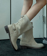 Nana Cowhide Suede Two Belt Boots_B1342(4Colors)