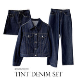 Tint black blue denim  [Skirt only]