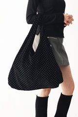 Dot-On Reversible Suede Shoulder Bag