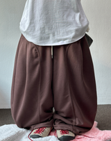 KOREAN/STRING 🤍 FORMAL CAVE FRONT PLEAT COTTON STRING BALLOON PANTS 🤍🩶🤎🖤 - 5 COLORS