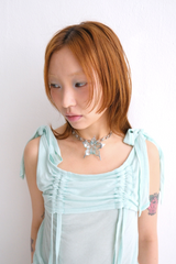 CHONKY ORCHID : Neck Choker ( chrome green )
