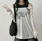 アリングレタリングショルダー長袖Tシャツ