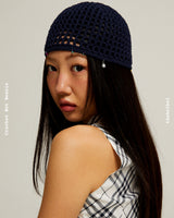 Crochet Net Beanie (navy)