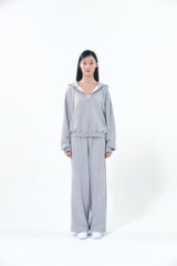 Pearl Hoodie Zip-Up Gray