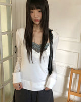 リダンレーススリムフィットレイヤードロングスリーブTシャツ
