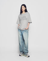 25FW シンプルボーダーライン半袖Tシャツ メランジ