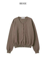 Olly Shirred Sleeve Knit Cardigan