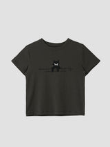 ローラキャットフレンズTシャツ チャコール