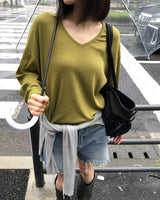 [ORIGINAL] Rainy V-Neck Sheer Long-Sleeve Tee