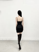 1110. Jacquard satin sleeveless mini ops (2color)