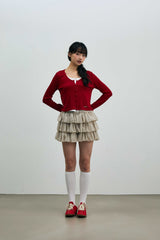 MINI HEART CANCAN SKIRT PANTS / BEIGE