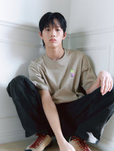 スマイリングキャットTシャツ_サンドベージュ