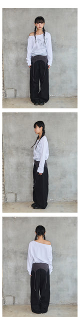 SLEEVELESS LAYERED PANTS