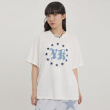 YK スター アップリケ ハーフスリーブ Tシャツ